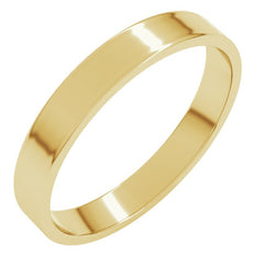 14K Yellow Gold 3 mm Ultra-Lightweight Flat Band Size 6