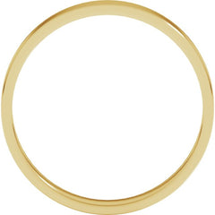 14K Yellow Gold 3 mm Ultra-Lightweight Flat Band Size 7.5