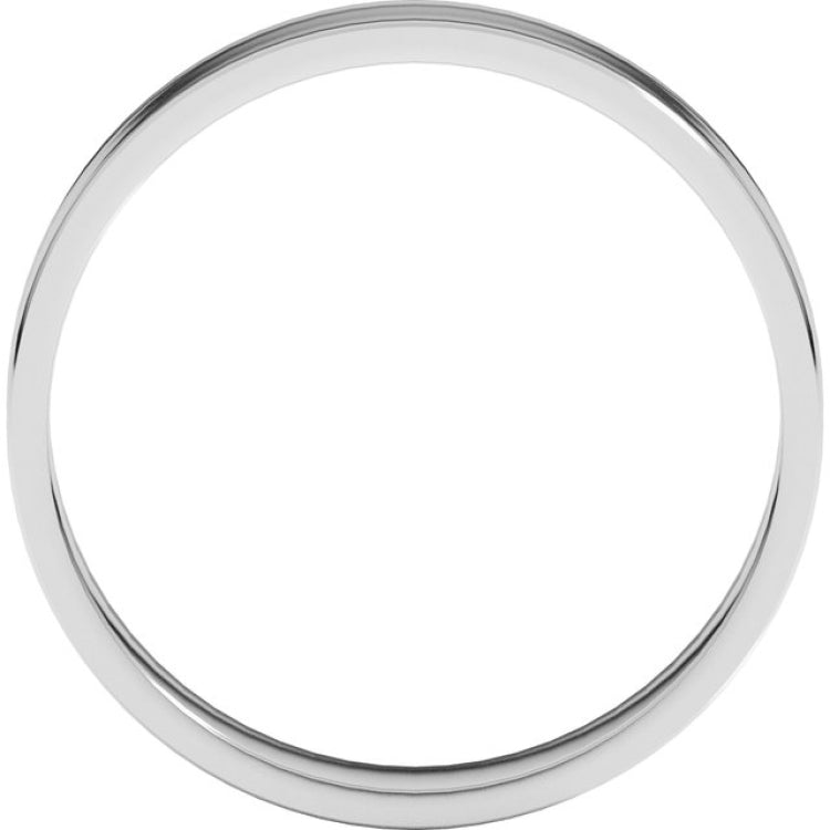14K White Gold 4 mm Ultra-Lightweight Flat Band Size 7.5