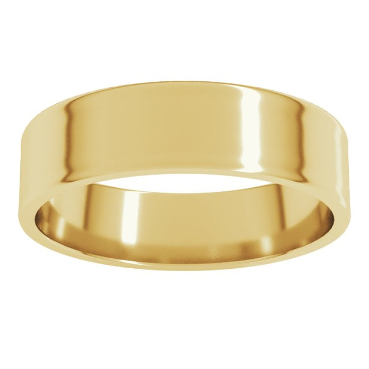 14K Yellow Gold 5 mm Ultra-Lightweight Flat Band Size 6.5