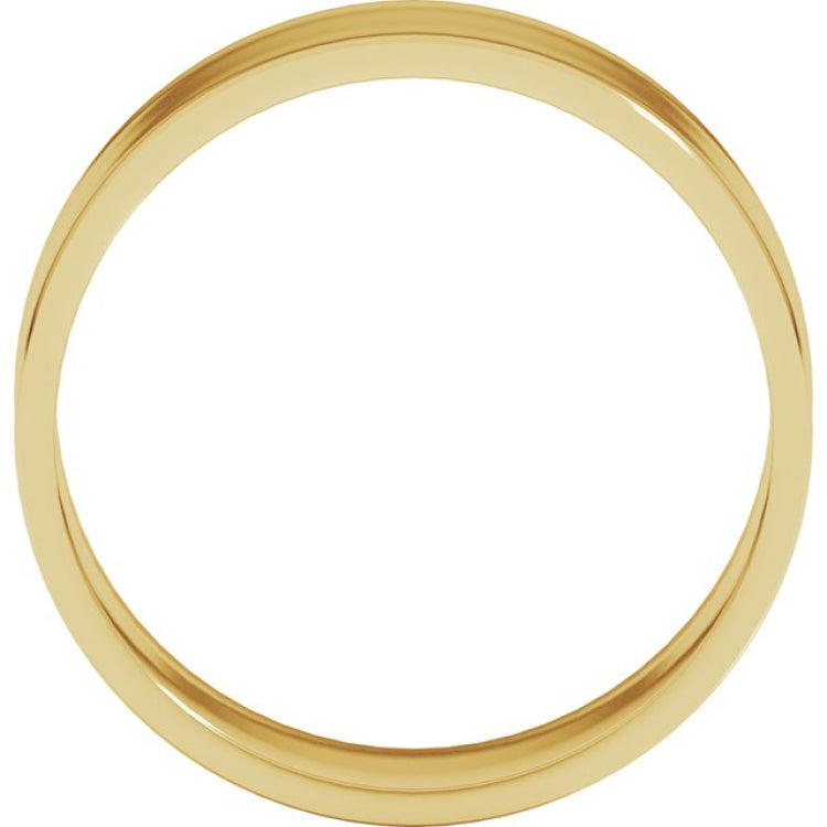 14K Yellow Gold 7 mm Ultra-Lightweight Flat Band Size 6.5