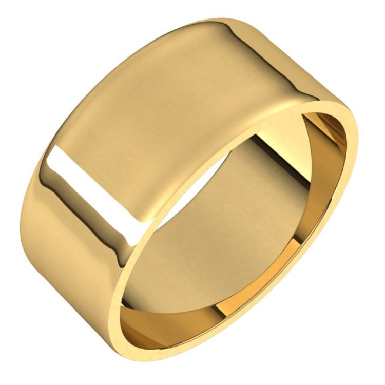14K Yellow Gold 8 mm Ultra-Lightweight Flat Band Size 5.5