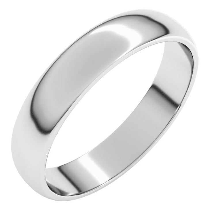 Sterling Silver 4 mm Lightweight Half Round Band Size 6