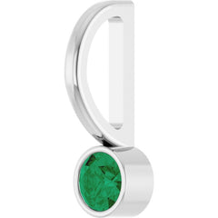 Sterling Silver Natural Emerald Charm/Pendant