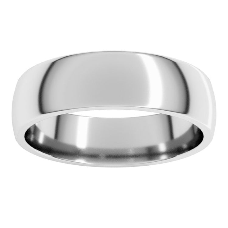 14K White Gold 5.5 mm Lightweight Comfort-Fit Half Round Band Size 8.5