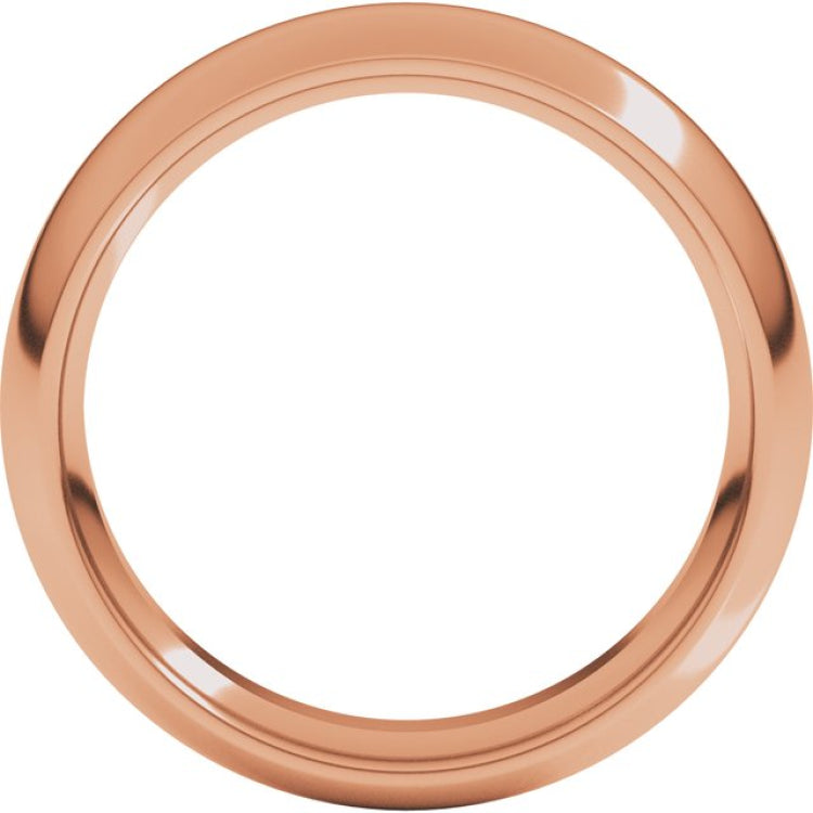 14K Rose Gold 5.5 mm Comfort-Fit Half Round Band Size 9.5