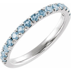 Sterling Silver Natural Aquamarine Stackable Ring