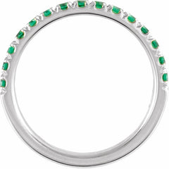 Sterling Silver Lab-Grown Emerald Stackable Ring