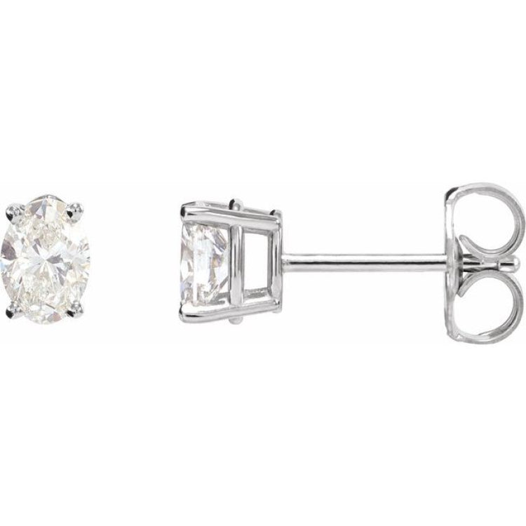 14K White Gold 3/4 CTW Lab-Grown Diamond Earrings