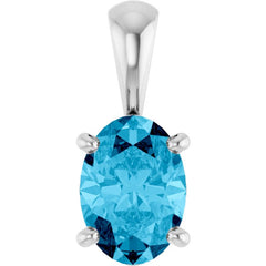 Sterling Silver Natural Aquamarine Pendant
