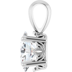 Sterling Silver 3/4 CT Oval Lab-Grown Diamond Pendant