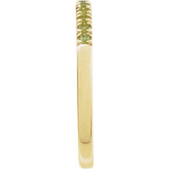 14K Yellow Gold Vermeil Natural Peridot Stackable Ring