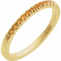 14K Yellow Gold Vermeil Natural Citrine Stackable Ring