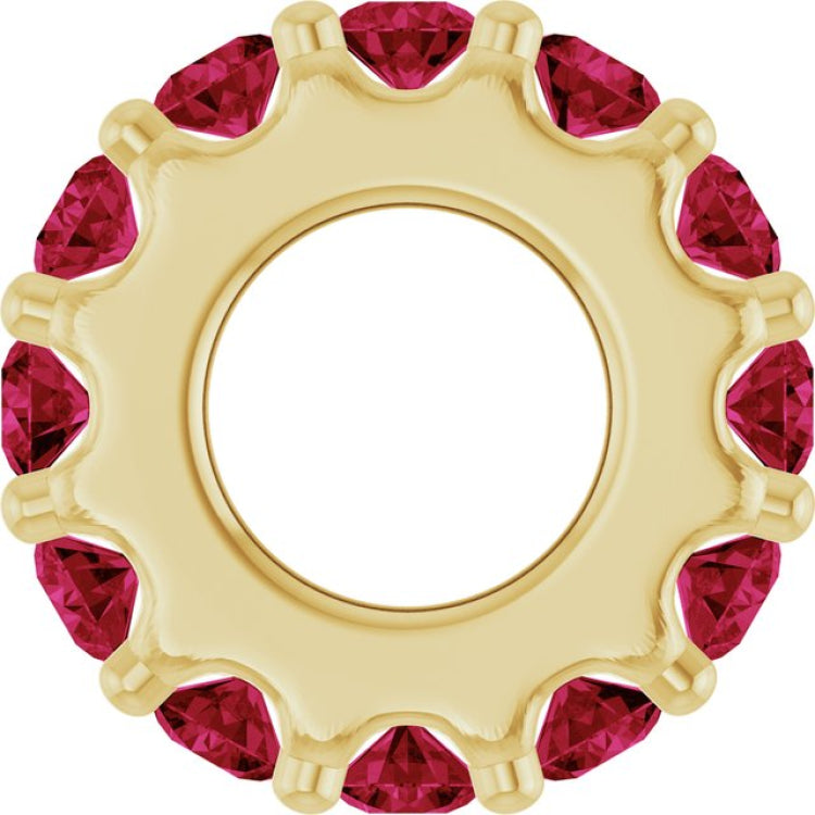 18K Yellow Gold-Plated Sterling Silver Lab-Grown Ruby Spacer Charm/Pendant