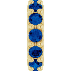 18K Yellow Gold-Plated Sterling Silver Lab-Grown Blue Sapphire Spacer Charm/Pendant