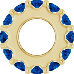 18K Yellow Gold-Plated Sterling Silver Lab-Grown Blue Sapphire Spacer Charm/Pendant