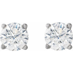 Sterling Silver 3/4 CTW Lab-Grown White Diamond Earrings
