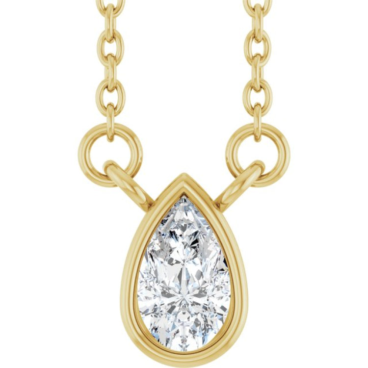 14K Yellow Gold 1/5 CT Lab-Grown Diamond 18" Necklace