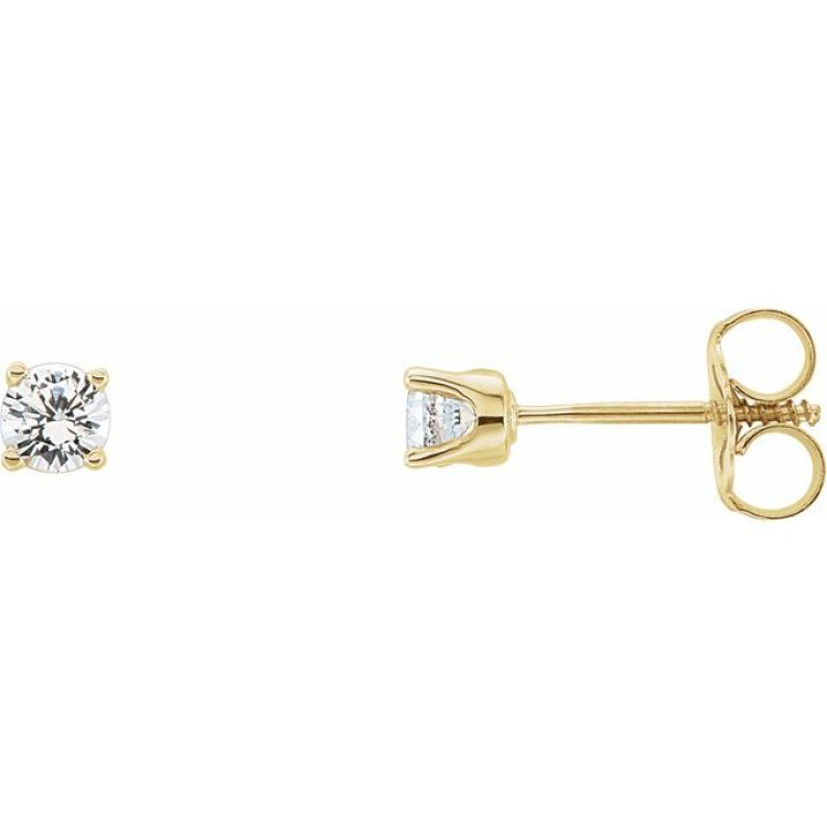 14K Yellow Gold 1/5 CTW Lab-Grown Diamond Youth Earrings