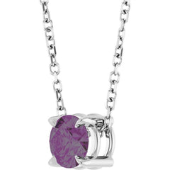 Sterling Silver 5 mm Lab-Grown Alexandrite 16-18" Necklace