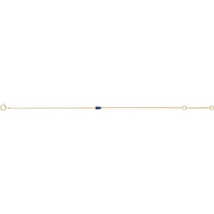 14K Yellow Gold Vermeil Lab-Grown Blue Sapphire 6 1/2-7 1/2" Bracelet