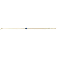 14K Yellow Gold Vermeil Lab-Grown Blue Sapphire 6 1/2-7 1/2" Bracelet