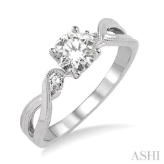 1/20 Ctw Diamond Semi-Mount Engagement Ring in 14K White Gold