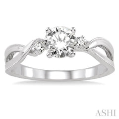 1/20 Ctw Diamond Semi-Mount Engagement Ring in 14K White Gold