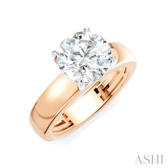 1/20 Ctw Round Shape Round Cut Diamond Semi-Mount Engagement Ring in 14K Rose and White Gold