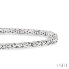 1 Ctw Square Shape Round Cut Diamond Tennis Bracelet in 18K White Gold