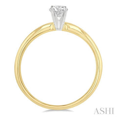 Round Cut Diamond Solitaire Ring in 14K Yellow Gold