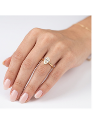 Ladies pear shaped natural 1.01ct diamond solitaire ring