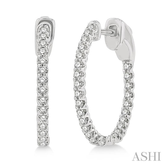 Ashi .50ctw Inside-Out Diamond Hoop Earrings