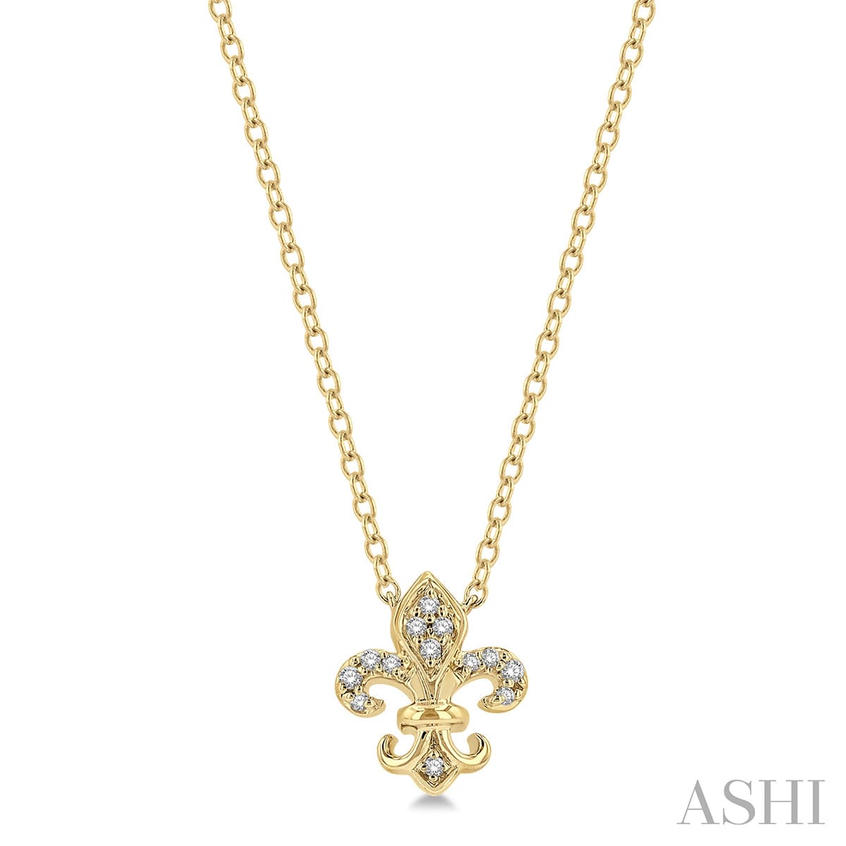 Ashi Fleur De Lis Petite Diamond Fashion Pendant