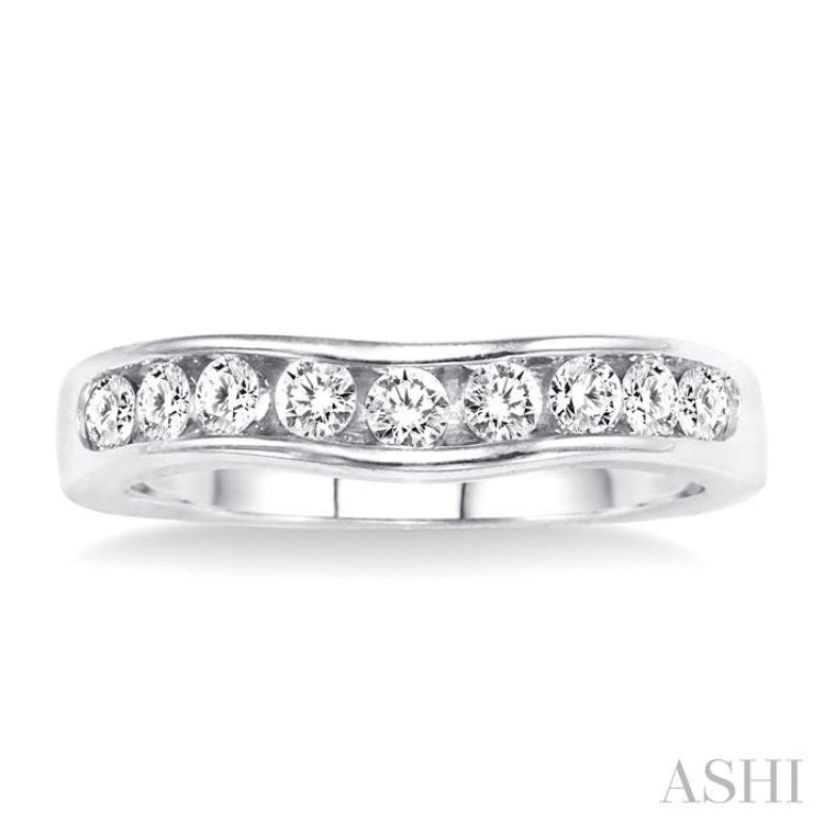 1/2 Ctw Round Diamond Matching Wedding Band in 14K White Gold