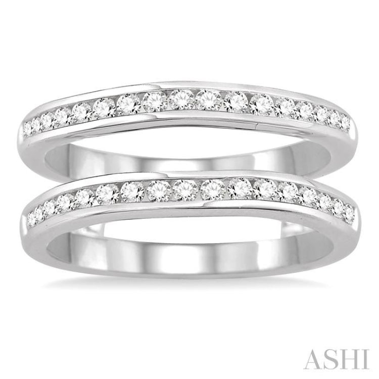 1/2 Ctw Round Cut Diamond Insert Ring in 14K White Gold