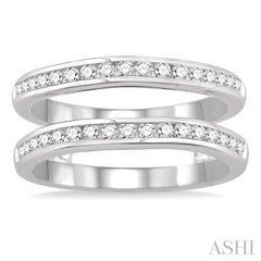 1/2 Ctw Round Cut Diamond Insert Ring in 14K White Gold