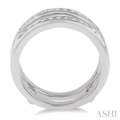 1/2 Ctw Round Cut Diamond Insert Ring in 14K White Gold