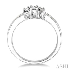 1/4 Ctw Nine Stone Round Cut Diamond Engagement Ring in 14K White Gold