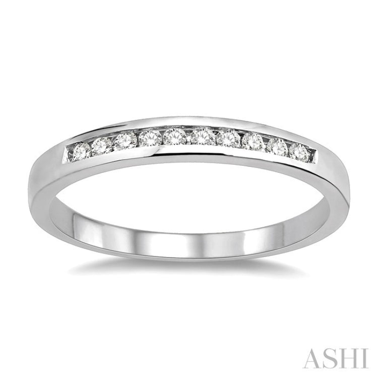 1/10 Ctw Round Cut Diamond Band in 10K White Gold