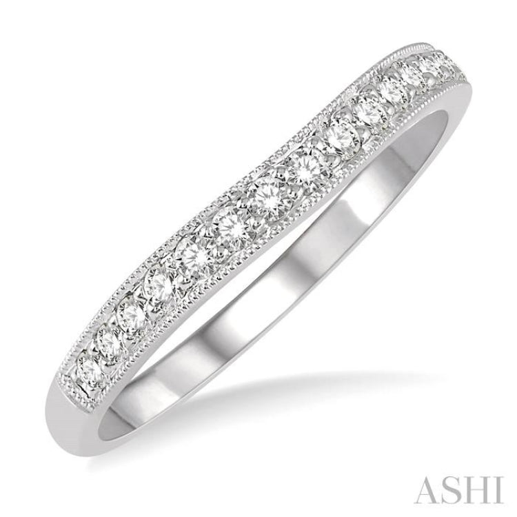 1/4 Ctw Round Cut Diamond Wedding Band in 14K White Gold