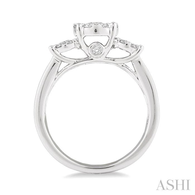 1/2 Ctw Lovebright Round Cut Diamond Ring in 14K White Gold