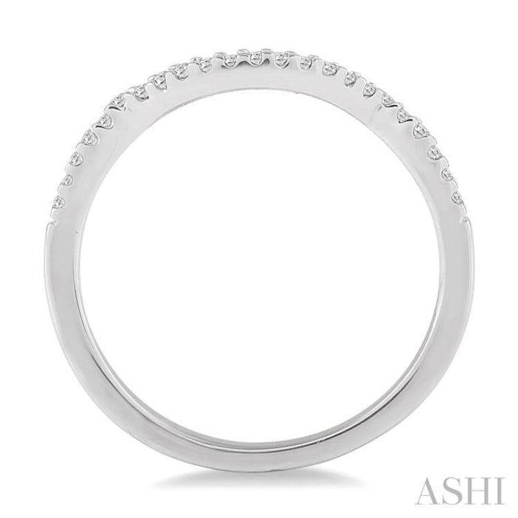 1/10 Ctw Round Cut Diamond Wedding Band in 14K White Gold