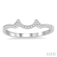 1/10 Ctw Round Cut Diamond Wedding Band in 14K White Gold