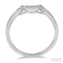 1/10 Ctw Round Cut Diamond Wedding Band in 14K White Gold