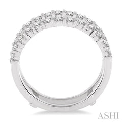 5/8 Ctw Round Cut Diamond Insert Ring in 14K White Gold