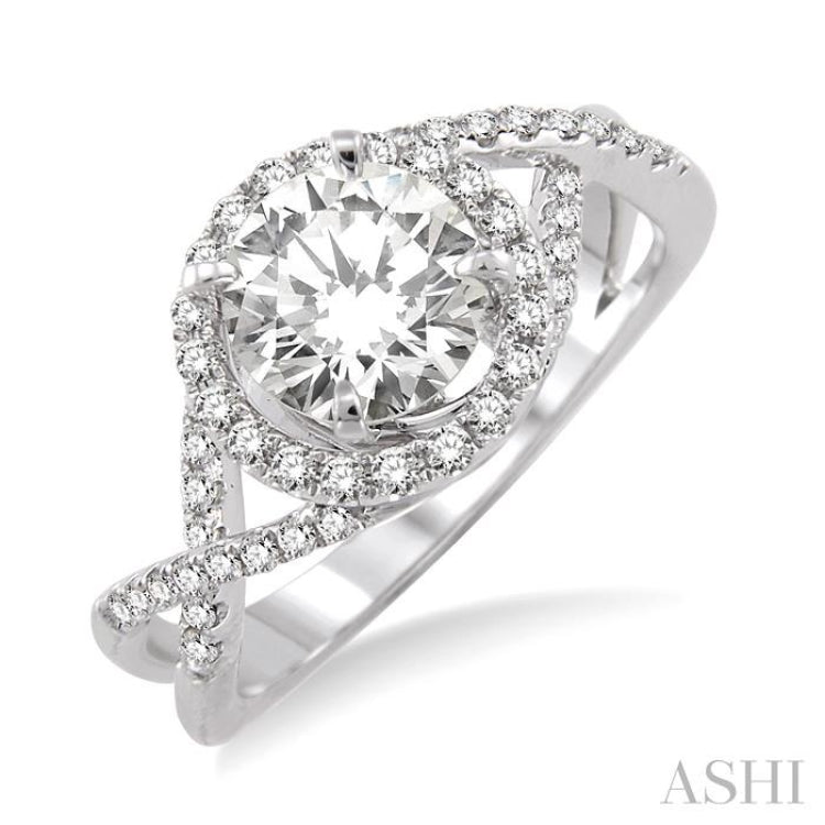 1/3 Ctw Diamond Semi-Mount Engagement Ring in 14K White Gold