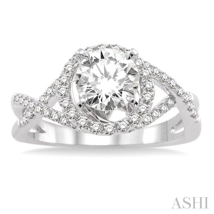 1/3 Ctw Diamond Semi-Mount Engagement Ring in 14K White Gold