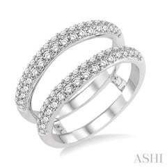 1 Ctw Round Cut Diamond Insert Ring in 14K White Gold