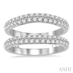 1 Ctw Round Cut Diamond Insert Ring in 14K White Gold